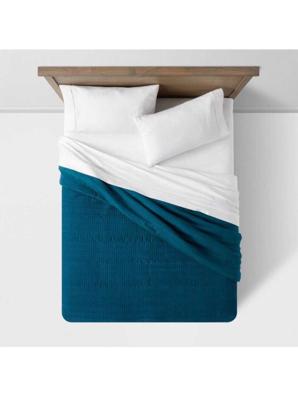 Threshold King Lofty Velvet , Dark Teal Blue